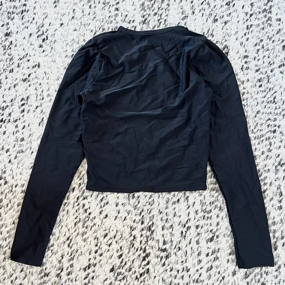Cynthia Rowley black long sleeve rashguard top - Picture 5 of 6